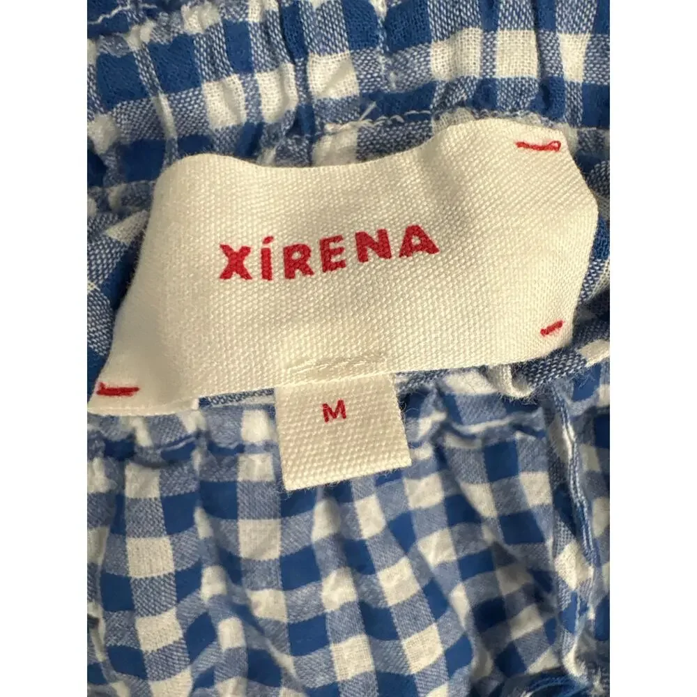 Xirena Blue White Check Cotton Shorts Set Sz XS